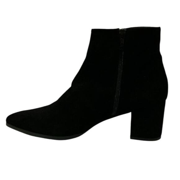 Stuart Weitzman Notazzie Black Suede Ankle Boots Size 9.5 Block Heel Booties - Picture 4 of 9